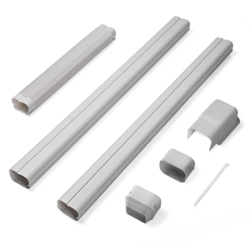 TURBRO 3â€™â€™ W Ã— 7.5â€™ L Decorative PVC Line Cover Kit for Mini Split and Central Air Conditioners, AC Heat Pumps Systems - Image 1